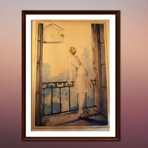 Louis Icart Original Etching Montmartre Paris 1928
